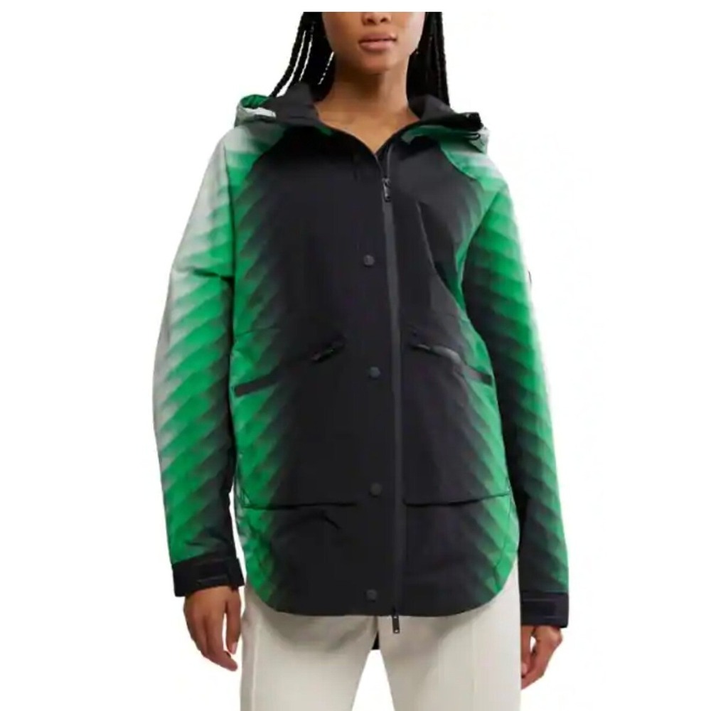 NWT FP Movement‎ Singin' In The Rain Printed Packable Jacket Green Black XL